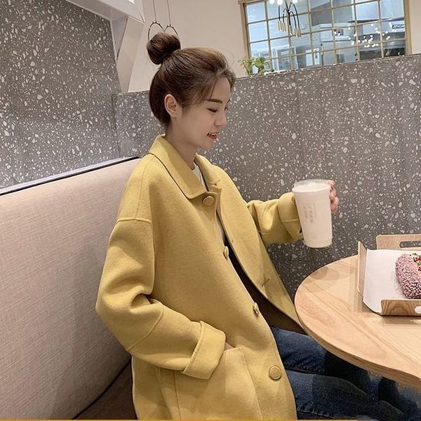autumn winter new 2021 double sided cashmere women's middle and long high-end korean woolen coat, Black
autumn winter new 2021 double sided cashmere women's middle and long high-end korean woolen coat, Black