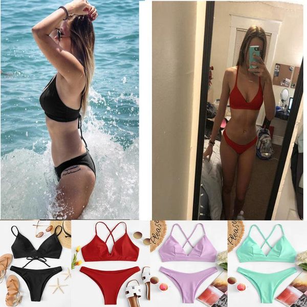 solid color bikini multicolor split swimsuit women push up two pieces of beach clothes two piece swimsuit1, White;black
solid color bikini multicolor split swimsuit women push up two pieces of beach clothes two piece swimsuit1, White;black