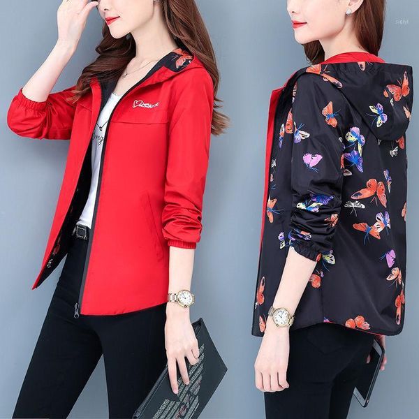 2020 spring autumn women jacket fashion hooded coats two side wear cartoon print female windbreaker outwear casual loose coat1, Black;brown
2020 spring autumn women jacket fashion hooded coats two side wear cartoon print female windbreaker outwear casual loose coat1, Black;brown