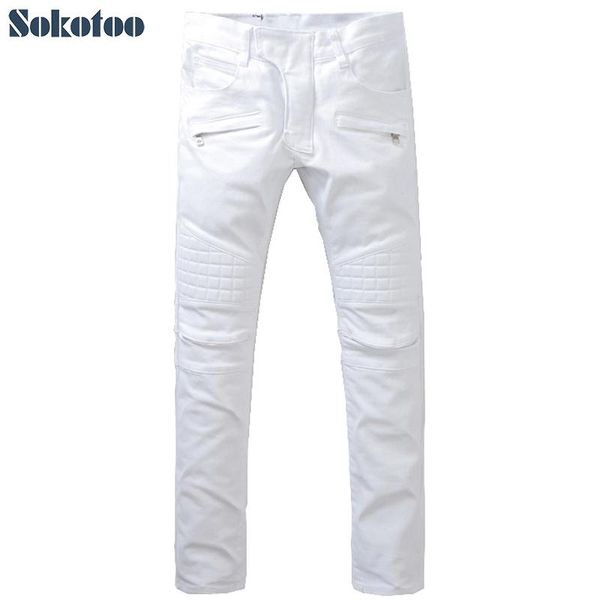 sokotoo men's slim pure white large size biker jeans fashion casual patchwork denim pants long trousers, Blue
sokotoo men's slim pure white large size biker jeans fashion casual patchwork denim pants long trousers, Blue