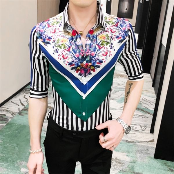 2020 striped summer print shirt fashion casual slim fit shirts men dress blusa streetwear social clothes camisa masculina c1212, White;black
2020 striped summer print shirt fashion casual slim fit shirts men dress blusa streetwear social clothes camisa masculina c1212, White;black