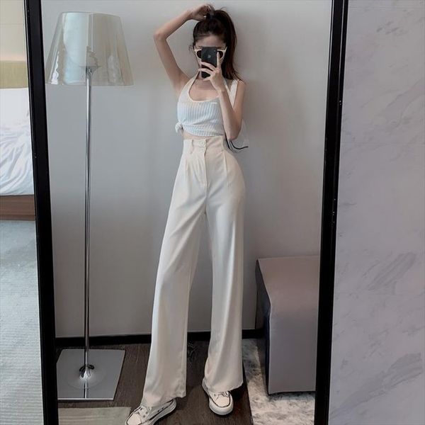 2020 new womens casual pants loose style stright suit pants high waist chic office ladies trousers streetwear female, Black;white
2020 new womens casual pants loose style stright suit pants high waist chic office ladies trousers streetwear female, Black;white