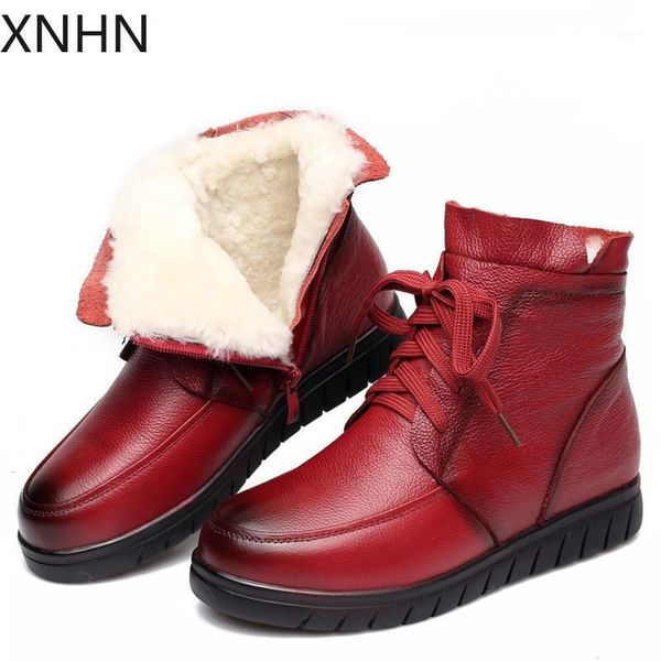2020 women snow boots vintage genuine leather natural wool fur winter warm ankle boots for women flat mother shoes1, Black 
2020 women snow boots vintage genuine leather natural wool fur winter warm ankle boots for women flat mother shoes1, Black