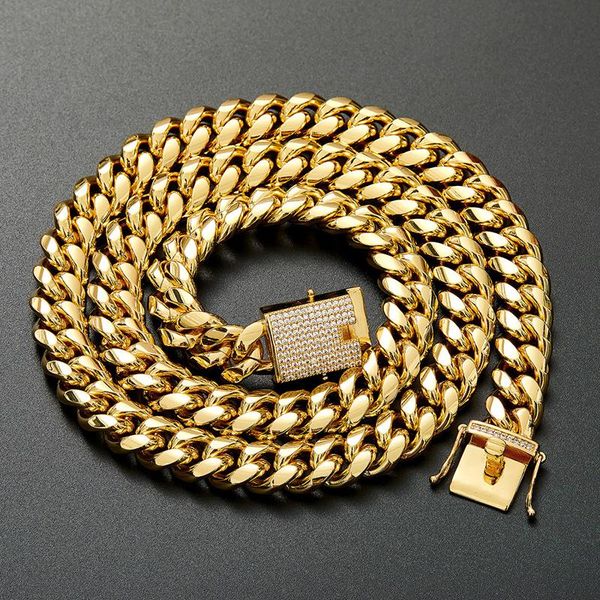 14mm wide stainless steel cuban miami link chain necklaces for men hip hop rock jewelry cz zircon set bling iced out link chain, Silver
14mm wide stainless steel cuban miami link chain necklaces for men hip hop rock jewelry cz zircon set bling iced out link chain, Silver