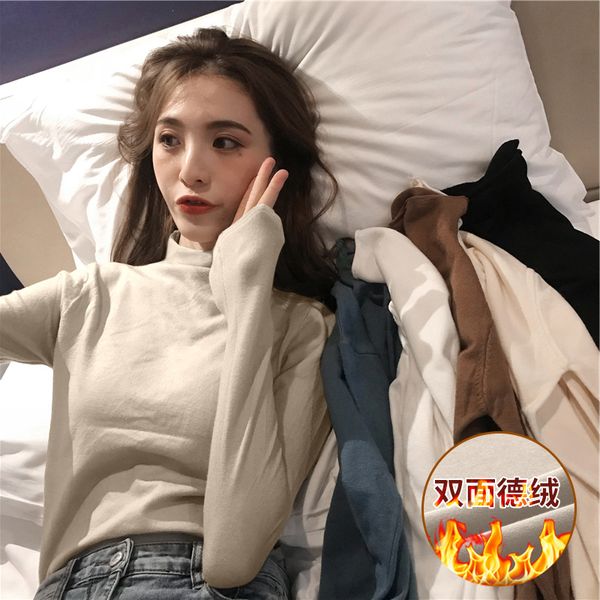 pregnant women's bottoming shirt autumn and wear with 2020 new thickened double-sided denim t-shirt winter korean loose top, White
pregnant women's bottoming shirt autumn and wear with 2020 new thickened double-sided denim t-shirt winter korean loose top, White