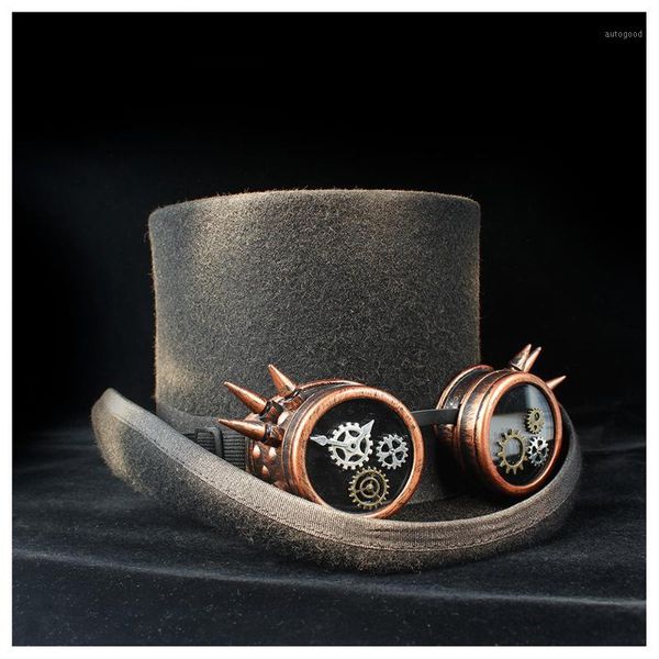 wide brim hats hat fashion fedora for men women steampunk black 100% wool cap googles gothic party festival1, Blue;gray
wide brim hats hat fashion fedora for men women steampunk black 100% wool cap googles gothic party festival1, Blue;gray