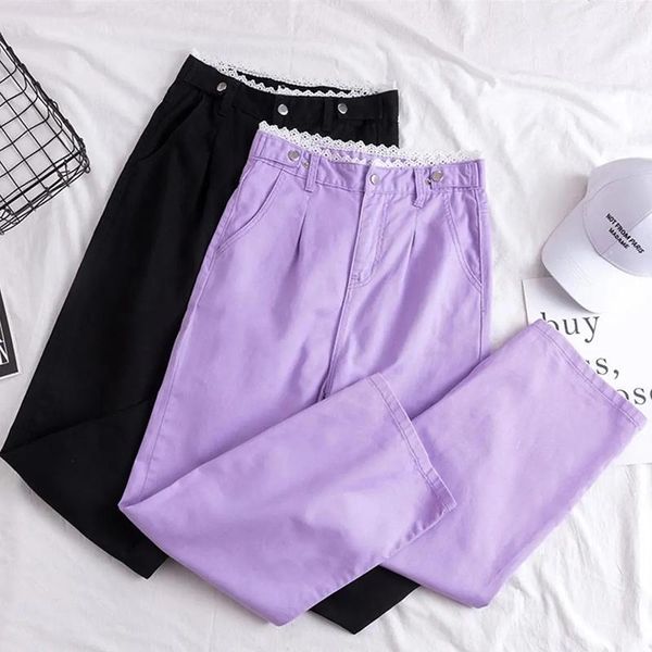 women's jeans loose purple denim straight leg pants trendy lace patchwork sweet high waist for women casual spring trousers mujer, Blue
women's jeans loose purple denim straight leg pants trendy lace patchwork sweet high waist for women casual spring trousers mujer, Blue