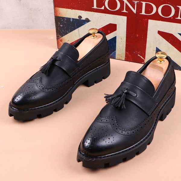 men dressed casual as wedding parties genuine leather brogue lazy-on slide-on shoe carved bullock platform moccasins shoes 97xu, Black
men dressed casual as wedding parties genuine leather brogue lazy-on slide-on shoe carved bullock platform moccasins shoes 97xu, Black