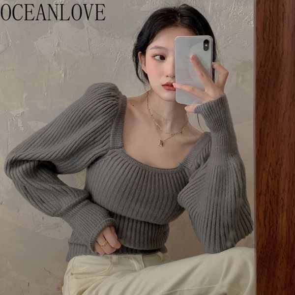oceanlove puff sleeve grey sweaters winter clothes women solid square neck elegant autumn pull femme hiver short 18826 201130, White;black
oceanlove puff sleeve grey sweaters winter clothes women solid square neck elegant autumn pull femme hiver short 18826 201130, White;black