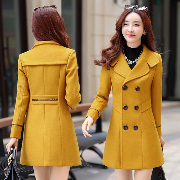 fashion new autumn and winter korean thick jacket plus size plaid women's long section woolen coat, Black
fashion new autumn and winter korean thick jacket plus size plaid women's long section woolen coat, Black