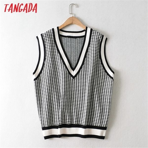 tangada fall women plaid oversized sweater cashmere knitted pullover sweater v neck jumper 3h679 201221, White;black
tangada fall women plaid oversized sweater cashmere knitted pullover sweater v neck jumper 3h679 201221, White;black
