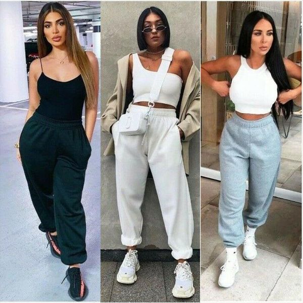2019 autumn winter new women plain fleece jogger drawstring two pocket sweat pants solid color sports pants, Black;white
2019 autumn winter new women plain fleece jogger drawstring two pocket sweat pants solid color sports pants, Black;white