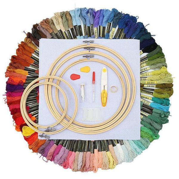 100 colors ic embroidery pen needle hoop set kit thread punch stitching knitting women diy sewing accessories tweezer tool, Black
100 colors ic embroidery pen needle hoop set kit thread punch stitching knitting women diy sewing accessories tweezer tool, Black
