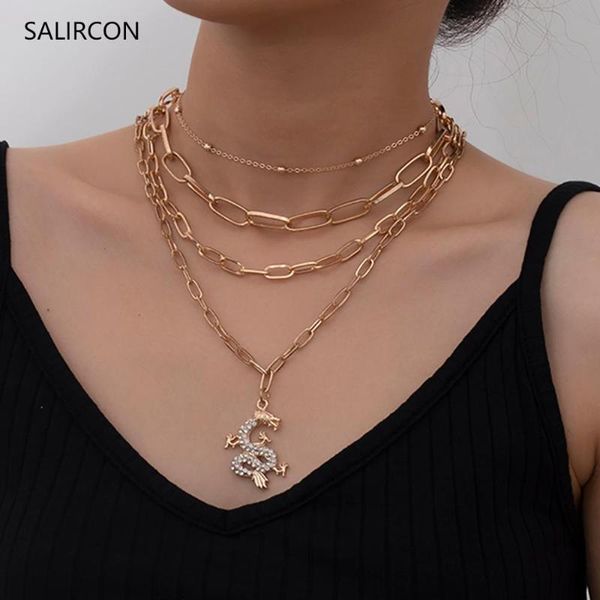 pendant necklaces salircon kpop multi layer rhinestone dragon necklace for women jewelry aesthetic vintage link chain choker gift, Silver
pendant necklaces salircon kpop multi layer rhinestone dragon necklace for women jewelry aesthetic vintage link chain choker gift, Silver