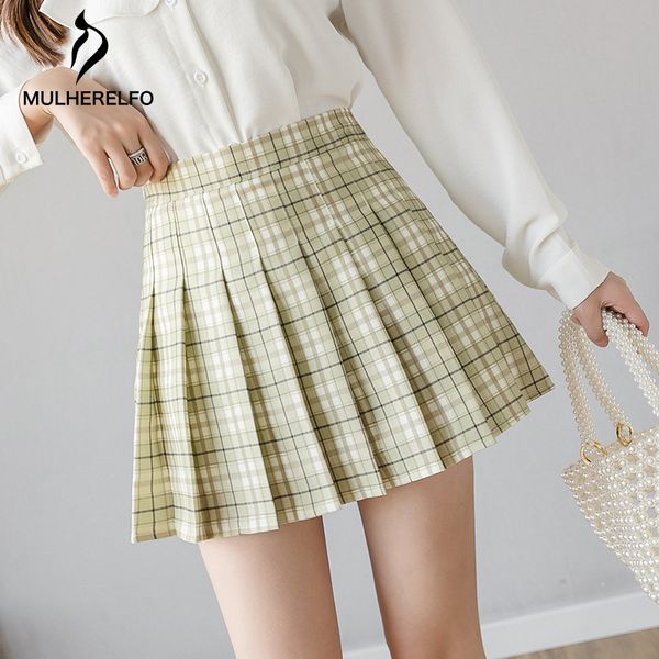 high waist lining lattice splicing women's pleated skirt fruit green harajuku ladies a-line skirt prepppy style female skirt y1214, Black
high waist lining lattice splicing women's pleated skirt fruit green harajuku ladies a-line skirt prepppy style female skirt y1214, Black