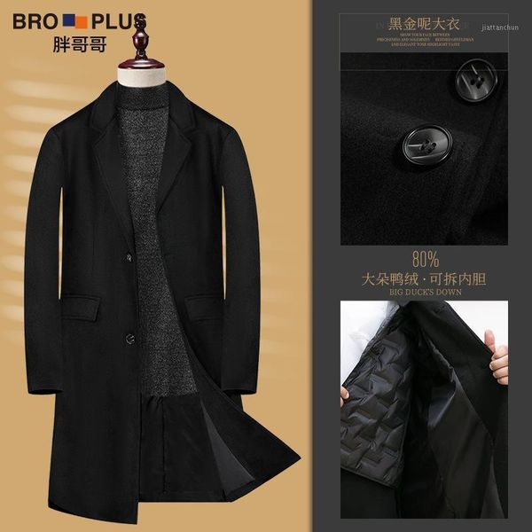 fat brother warm double faced woolen overcoat men's medium length fattening and loose down coat1, Black
fat brother warm double faced woolen overcoat men's medium length fattening and loose down coat1, Black