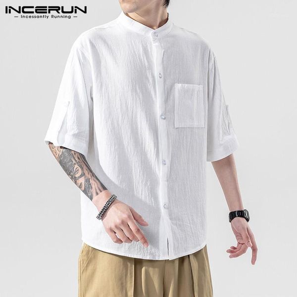 incerun men solid color shirt cotton 2020 stand collar casual short sleeve streetwear japanese blouse camisas hombre harajuku1, White;black
incerun men solid color shirt cotton 2020 stand collar casual short sleeve streetwear japanese blouse camisas hombre harajuku1, White;black