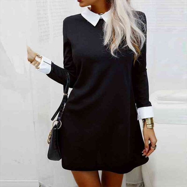 dresses for women color block long sleeve mini dress autumn office ladies elegant turn down casual short shirt dress, Black;gray
dresses for women color block long sleeve mini dress autumn office ladies elegant turn down casual short shirt dress, Black;gray