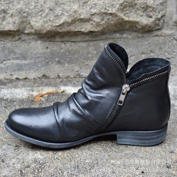 toe round double side zipper short boots women's new women's boots plus size 2020 autumn and winter new, Black
toe round double side zipper short boots women's new women's boots plus size 2020 autumn and winter new, Black