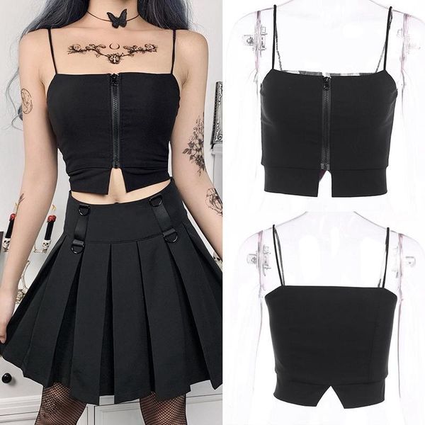 bodycon punk zipper spaghetti straps harajuku tank summer backless black gothic casual camisole1, White
bodycon punk zipper spaghetti straps harajuku tank summer backless black gothic casual camisole1, White