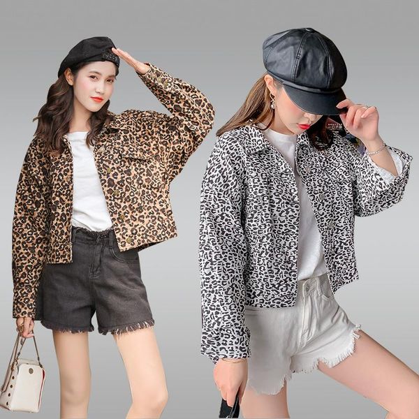 new denim jacket for women spring and autumn coat fashion leopard denim jacket loose short vintage spot female, Black;brown
new denim jacket for women spring and autumn coat fashion leopard denim jacket loose short vintage spot female, Black;brown
