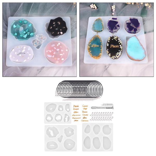 47pieces jewelry casting molds, silicone pendant resin moulds with hanging hole, jewelry making diy craft tools for handmade necklace
47pieces jewelry casting molds, silicone pendant resin moulds with hanging hole, jewelry making diy craft tools for handmade necklace