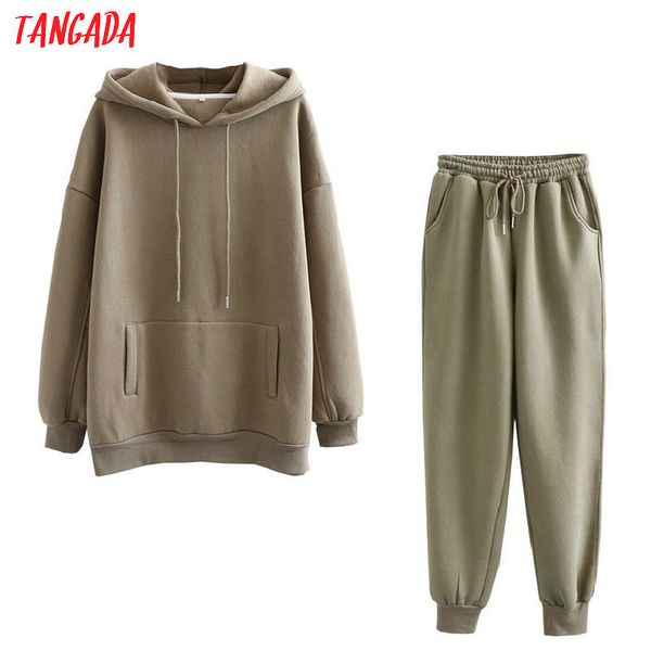 tangada 2020 autumn winter women thick fleece 100% cotton suit 2 pieces sets hoodies sweatshirt and pants suits 6l17 q1217, Black;white
tangada 2020 autumn winter women thick fleece 100% cotton suit 2 pieces sets hoodies sweatshirt and pants suits 6l17 q1217, Black;white