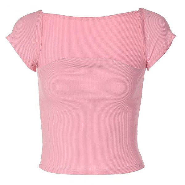 women's t-shirt square neck short sleeve solid color t-shirt cover irregular fashion slim fit temperament novel street trendsetter, White
women's t-shirt square neck short sleeve solid color t-shirt cover irregular fashion slim fit temperament novel street trendsetter, White