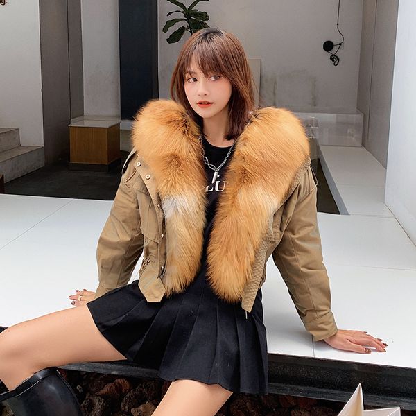 short parka women's coat huge real fox collar 2020 winter warm natural skin design with hood outerwear 3jwr, Black
short parka women's coat huge real fox collar 2020 winter warm natural skin design with hood outerwear 3jwr, Black