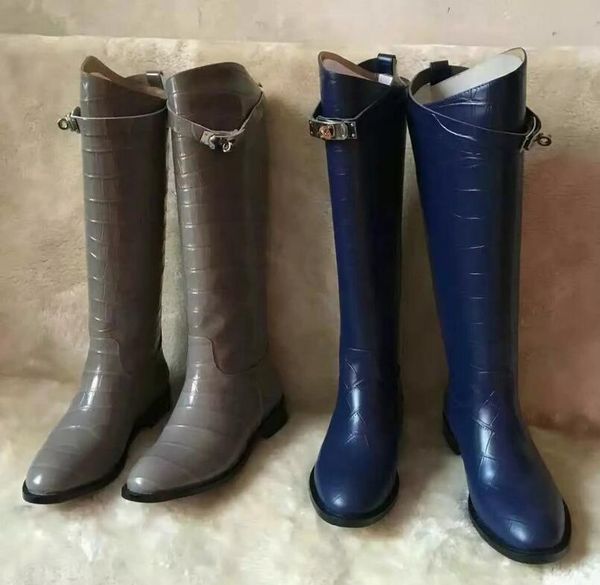 europe and america lady buckles martin boots real leather kelly women straight high boots knight chaussure plus size 41 42, Black
europe and america lady buckles martin boots real leather kelly women straight high boots knight chaussure plus size 41 42, Black