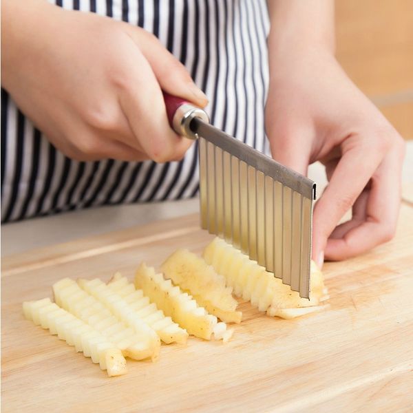 Stainless Steel Potato Chip Slicer Vegetable Fruit Crinkle Wavy Slicer Knife Potato Cutter Chopper French Fry Maker Kitchen Tool
Stainless Steel Potato Chip Slicer Vegetable Fruit Crinkle Wavy Slicer Knife Potato Cutter Chopper French Fry Maker Kitchen Tool