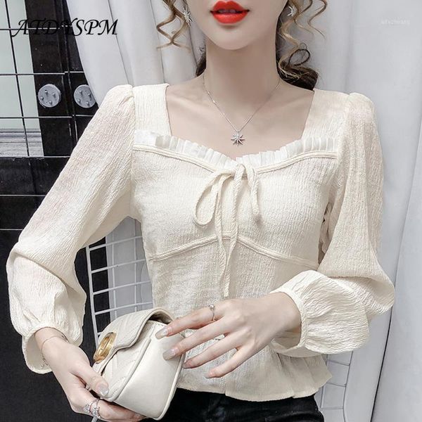 girls sweet square collar short shirts korean 2020 autumn vintage women shirts lantern sleeve backless casual small blouse1, White
girls sweet square collar short shirts korean 2020 autumn vintage women shirts lantern sleeve backless casual small blouse1, White
