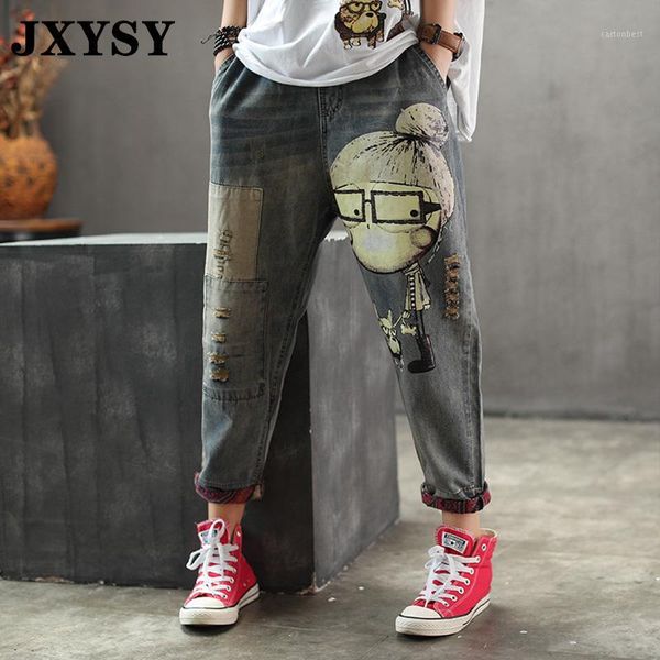 women's jeans jxysy high waist women fashion vintage cartoon dog little girl print denim harem pants female spring autumn trousers1, Blue
women's jeans jxysy high waist women fashion vintage cartoon dog little girl print denim harem pants female spring autumn trousers1, Blue