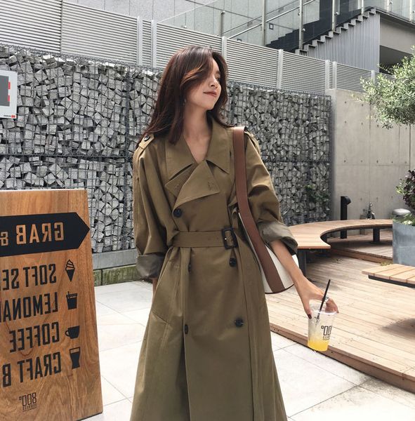 2021 new female blouse long section autumn green army on the knee jacket tide jacket, yjjx, Black;brown
2021 new female blouse long section autumn green army on the knee jacket tide jacket, yjjx, Black;brown