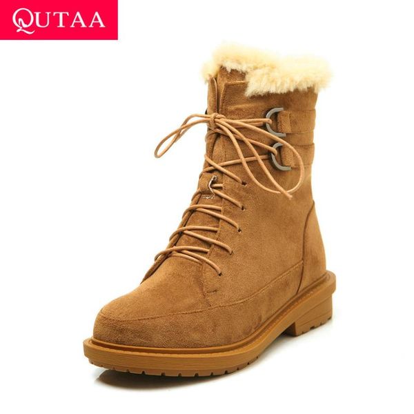 boots qutaa 2021 square heel lace up ankle scrub winter all match ladies shoes round toe keep warm women short size 34-39, Black
boots qutaa 2021 square heel lace up ankle scrub winter all match ladies shoes round toe keep warm women short size 34-39, Black