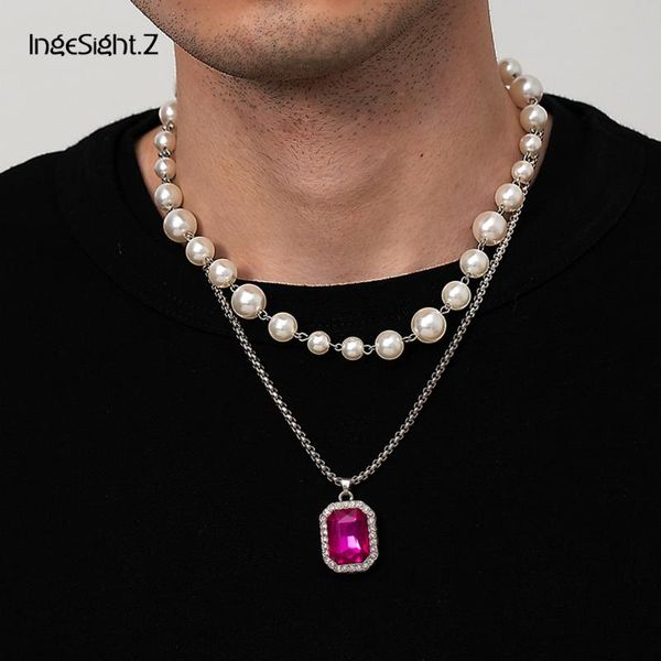 ingesight.z 2pcs/set multi layered imitation pearl chain choker necklace collar shiny rhinestone square pendant necklace jewelry, Silver
ingesight.z 2pcs/set multi layered imitation pearl chain choker necklace collar shiny rhinestone square pendant necklace jewelry, Silver