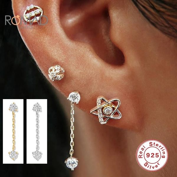 romad 1pcs stud earrings for women personalized 925 sterling silver chain diamond pierced earrings korean kolczyki damskie, Golden;silver
romad 1pcs stud earrings for women personalized 925 sterling silver chain diamond pierced earrings korean kolczyki damskie, Golden;silver
