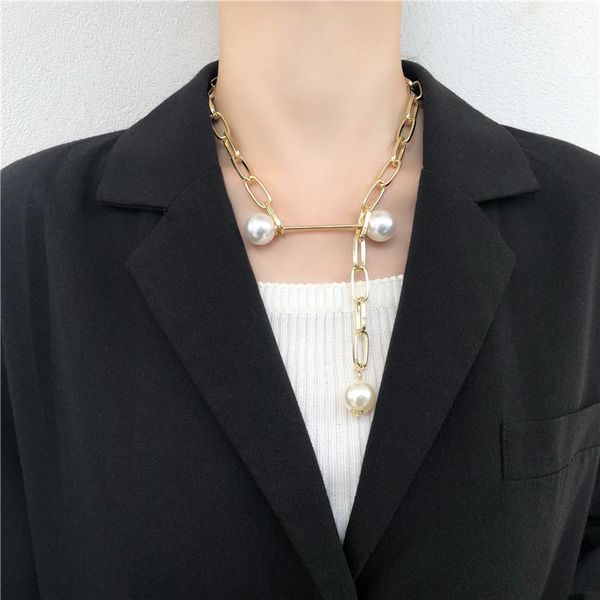 chains design sense chain imitation pearl necklace female 2021 simple punk style adjustable pendant clavicle female., Silver
chains design sense chain imitation pearl necklace female 2021 simple punk style adjustable pendant clavicle female., Silver