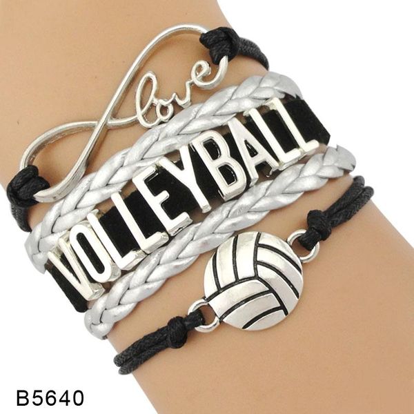 charm bracelets silver infinity love volleyball sports jewelry handmade braid leather for women, Golden;silver
charm bracelets silver infinity love volleyball sports jewelry handmade braid leather for women, Golden;silver