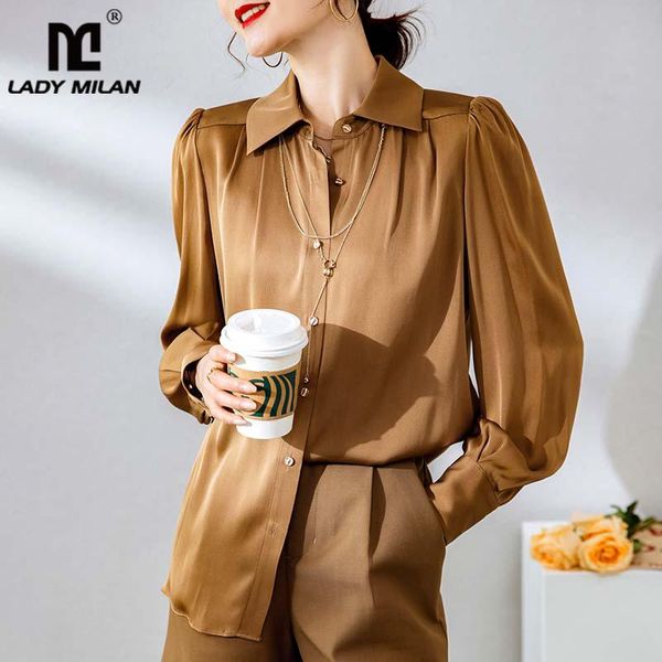 100% silk women's shirt turn down collar long lantern sleeves elegant office lady blouse fashion camisa, White
100% silk women's shirt turn down collar long lantern sleeves elegant office lady blouse fashion camisa, White