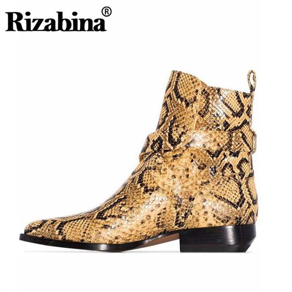 boots rizabina winter shoes women ankle pointed toe genuine leather buckle low heel slip on snakeskin ridding size 34-43, Black
boots rizabina winter shoes women ankle pointed toe genuine leather buckle low heel slip on snakeskin ridding size 34-43, Black