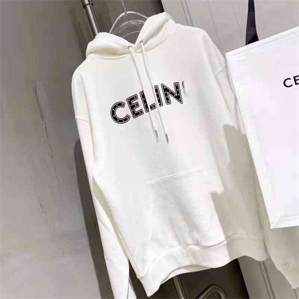 high edition early autumn new fashion letter nail printing cotton long sleeve hooded fried street high-rise women's sweater, Black
high edition early autumn new fashion letter nail printing cotton long sleeve hooded fried street high-rise women's sweater, Black