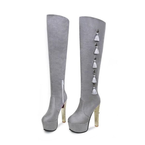 mkkhou knee-high boots women 2020 new winter round-head fringed thick-soled chunky 15cm high-heels boots winter women, Black
mkkhou knee-high boots women 2020 new winter round-head fringed thick-soled chunky 15cm high-heels boots winter women, Black