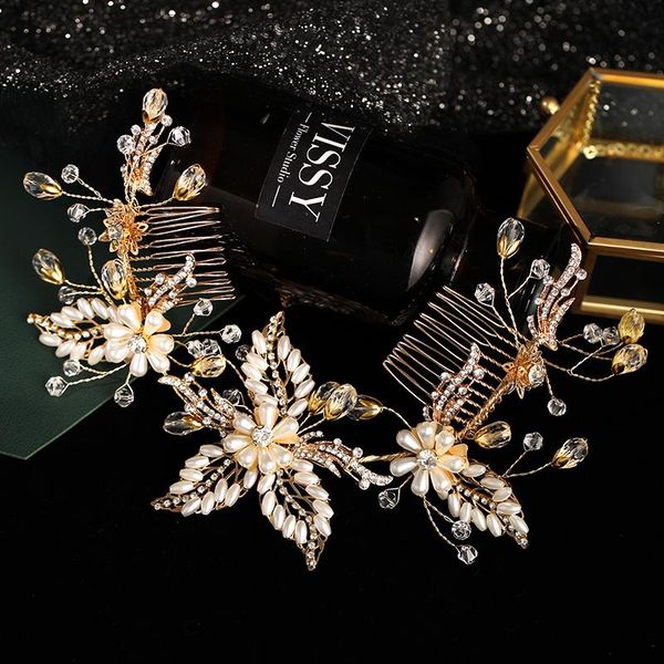 fashion wedding hair accessories tiara ladies golden rhinestone pearl flower hair comb handmade bride prom headwear jewelry, Golden;silver
fashion wedding hair accessories tiara ladies golden rhinestone pearl flower hair comb handmade bride prom headwear jewelry, Golden;silver