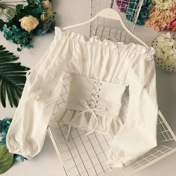 shirt women slash neck lantern sleeve slim bandage fashion woman blouses korean short summer new, White
shirt women slash neck lantern sleeve slim bandage fashion woman blouses korean short summer new, White