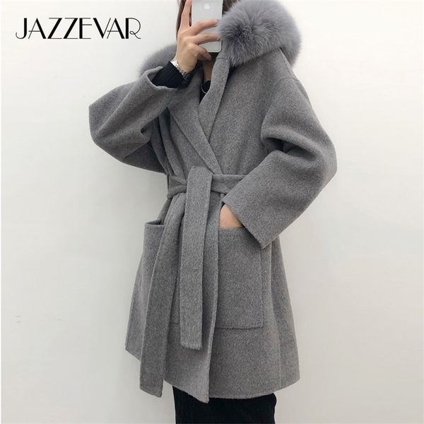 jazzevar winter jacket casual women real fox fur coat cashmere double faced wool outerwear ladies oversized hooded coats 201216, Black
jazzevar winter jacket casual women real fox fur coat cashmere double faced wool outerwear ladies oversized hooded coats 201216, Black