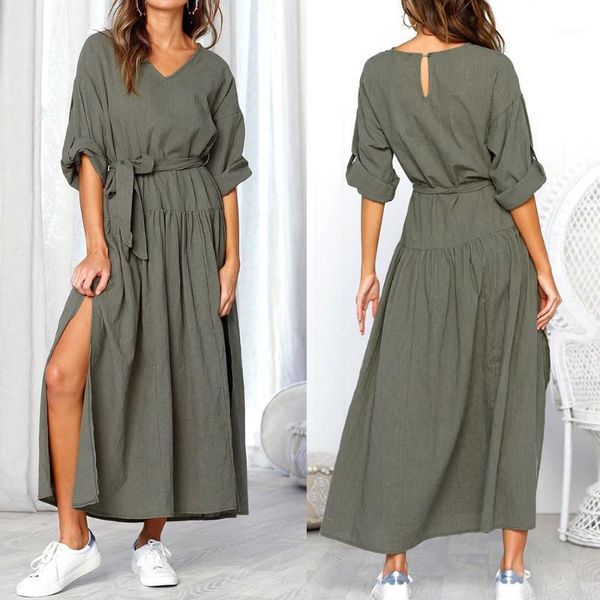 dresses 2020 women v neck split dress ladies long sleeve casual loose solid maxi dresses s-xl1, Black;gray
dresses 2020 women v neck split dress ladies long sleeve casual loose solid maxi dresses s-xl1, Black;gray