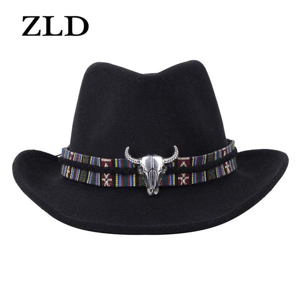 ZLD Autumn Winter new men women felt Fedoras hat fashion Cow head decoration Ethnic style caps Cowboy hats Outdoor ladies cap, Blue;gray 
ZLD Autumn Winter new men women felt Fedoras hat fashion Cow head decoration Ethnic style caps Cowboy hats Outdoor ladies cap, Blue;gray