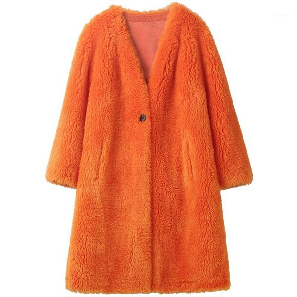 real fur coat female autumn winter coat women clothes 2019 korean vintage sheep shearling wool jacket manteau femme 199391, Black
real fur coat female autumn winter coat women clothes 2019 korean vintage sheep shearling wool jacket manteau femme 199391, Black