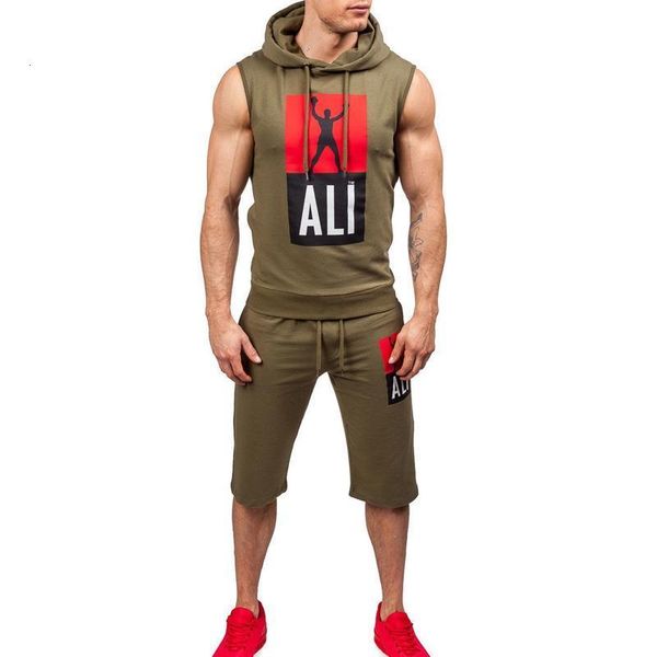 sportsuit set men 2019 summer fitness sport suits 2pcs sleeveless hoodies shorts set male fashion solid casual tracksuit, Gray
sportsuit set men 2019 summer fitness sport suits 2pcs sleeveless hoodies shorts set male fashion solid casual tracksuit, Gray